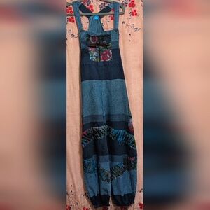 Cotton patchwork overalls